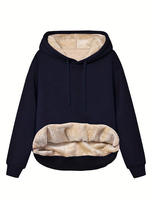 Solid Kangaroo Pocket Hoodie Fall Winter