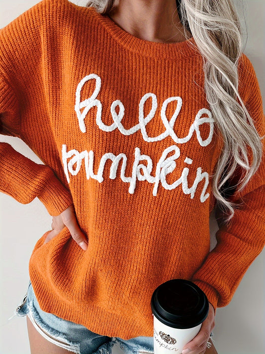 Hello Pumpkin Grafikpullover Cozy Fall