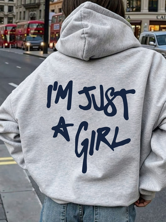Polyester-Kapuzenpullover „I'm Just a Girl“