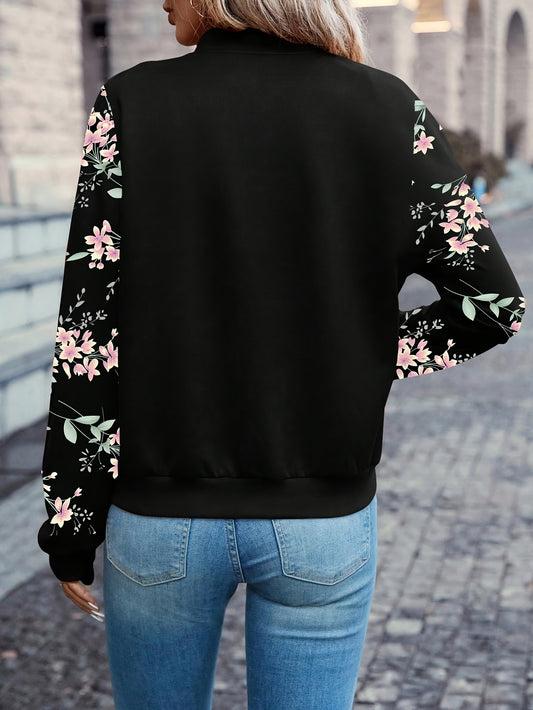 Elegante Jacke mit floralem Baseballkragen
