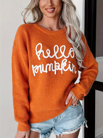 Hello Pumpkin Grafikpullover Cozy Fall