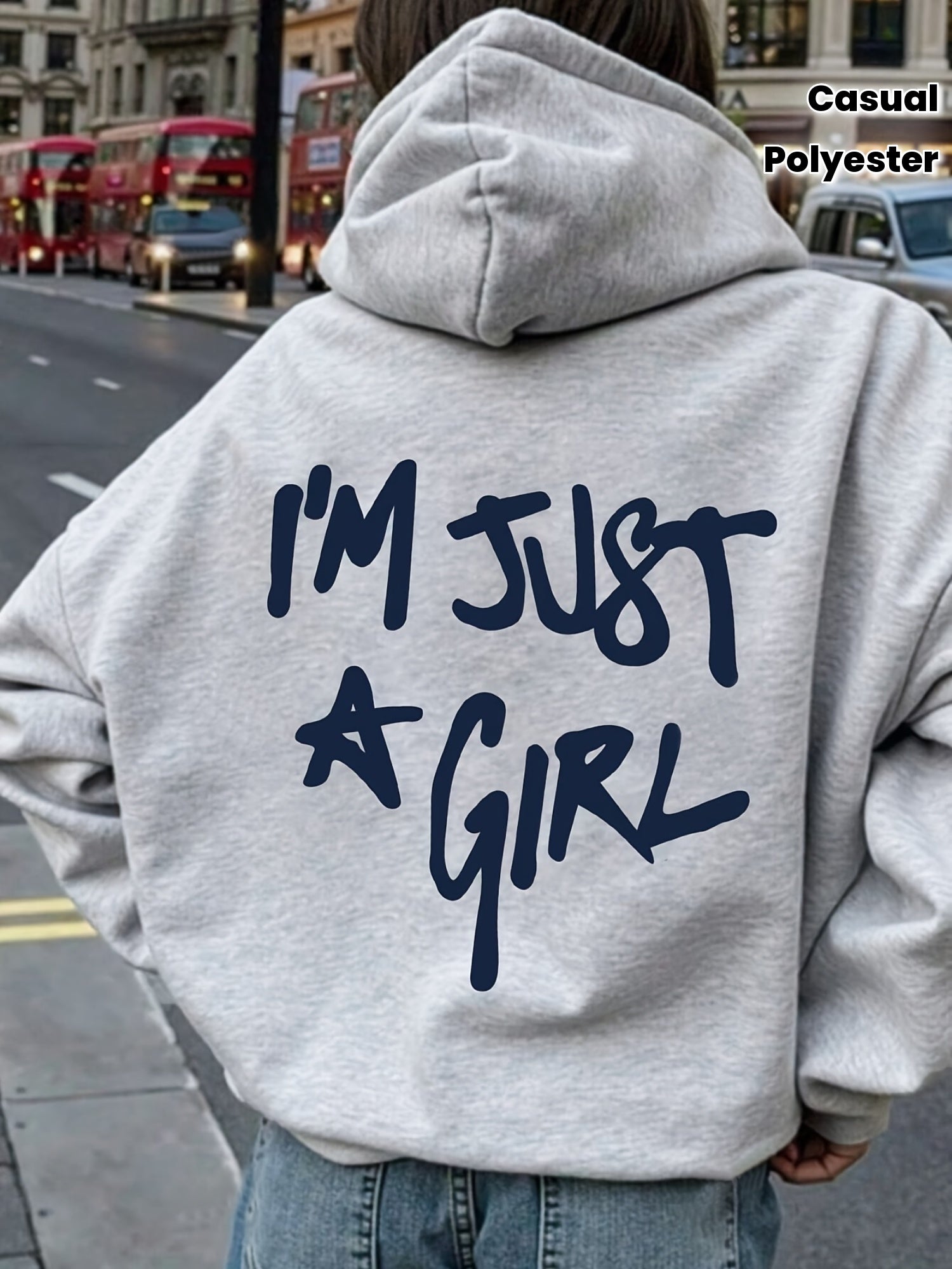 Polyester-Kapuzenpullover „I'm Just a Girl“