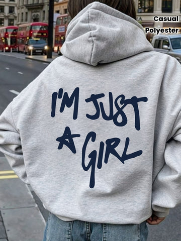 Polyester-Kapuzenpullover „I'm Just a Girl“
